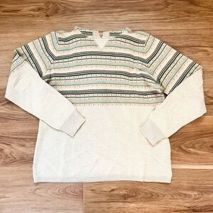 Woolrich Women’s sz L Wool Blend Hoodie Sweatshirt Nordic Style